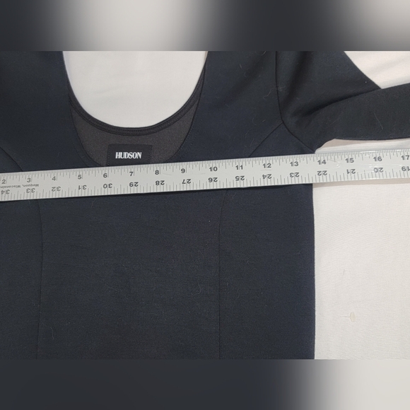 Hudson Jeans Long Sleeve Skater Dress Soft Midi Side Pockets Size XS - Picture 12 of 12